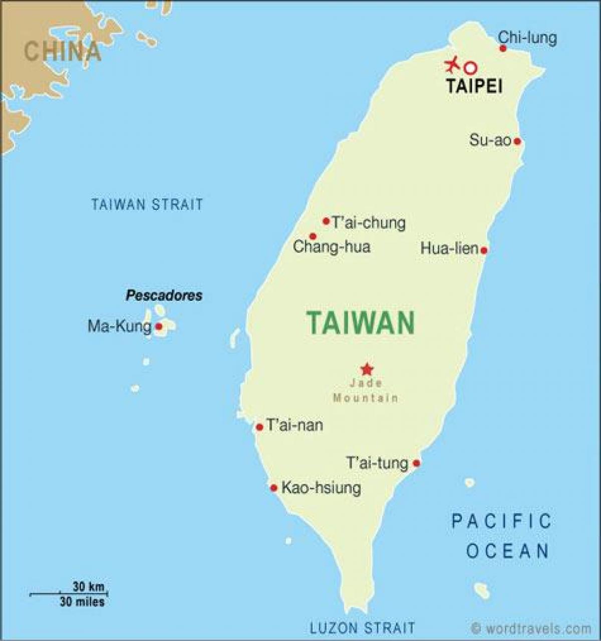 Թայվան միջազգային օդանավակայանի таоюань քարտեզի վրա