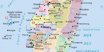 Քարտեզ քաղաքների Թայվանի